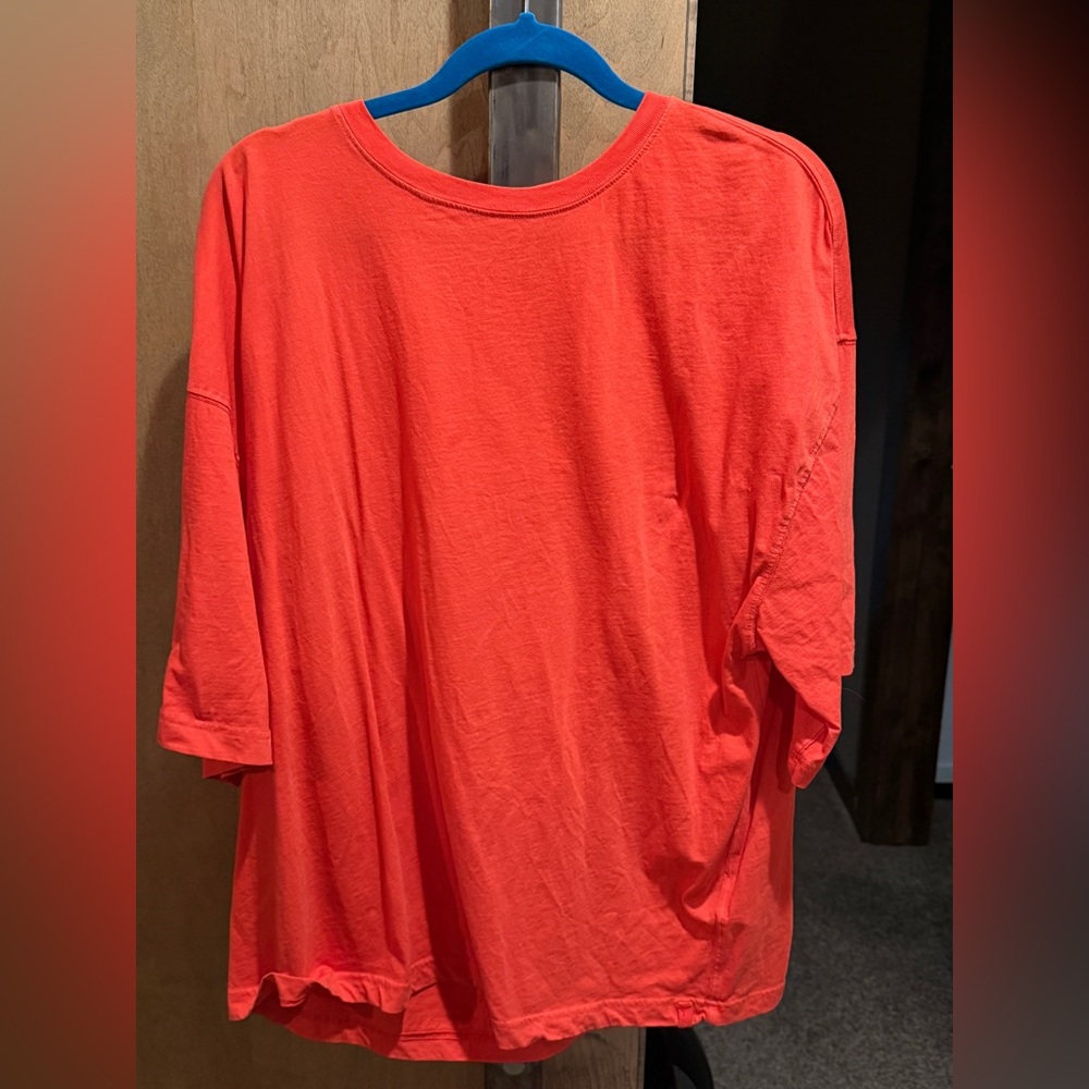 Free People Red/Orange  Short Sleeve Tee